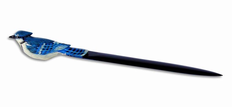 LX Hand Painted Blue Jay Bird Letter Opener - Image 1
